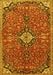 Medallion Yellow Traditional Rug, tr4437yw