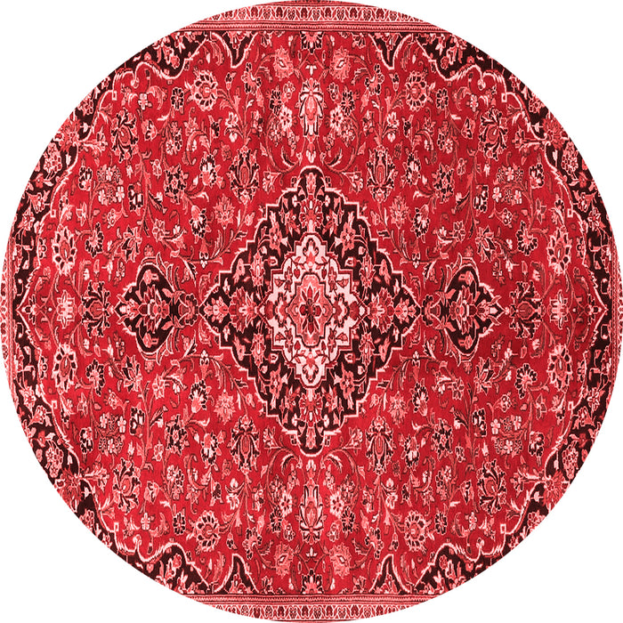 Machine Washable Medallion Red Traditional Rug, wshtr4437red