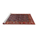 Sideview of Machine Washable Traditional Rust Pink Rug, wshtr4438