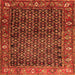 Serging Thickness of Persian Orange Traditional Rug, tr4438org