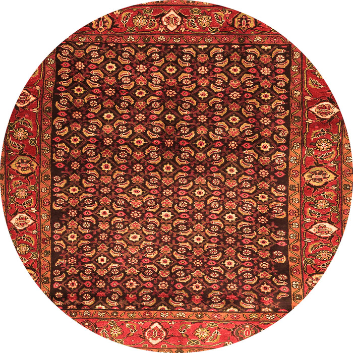 Machine Washable Persian Orange Traditional Area Rugs, wshtr4438org