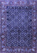 Machine Washable Persian Blue Traditional Rug, wshtr4438blu