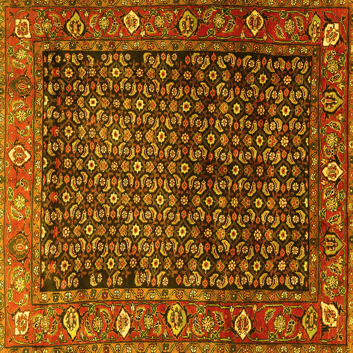 Square Machine Washable Persian Yellow Traditional Rug, wshtr4438yw