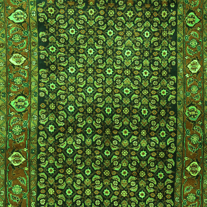 Serging Thickness of Machine Washable Persian Green Traditional Area Rugs, wshtr4438grn