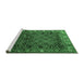 Sideview of Machine Washable Persian Emerald Green Traditional Area Rugs, wshtr4438emgrn