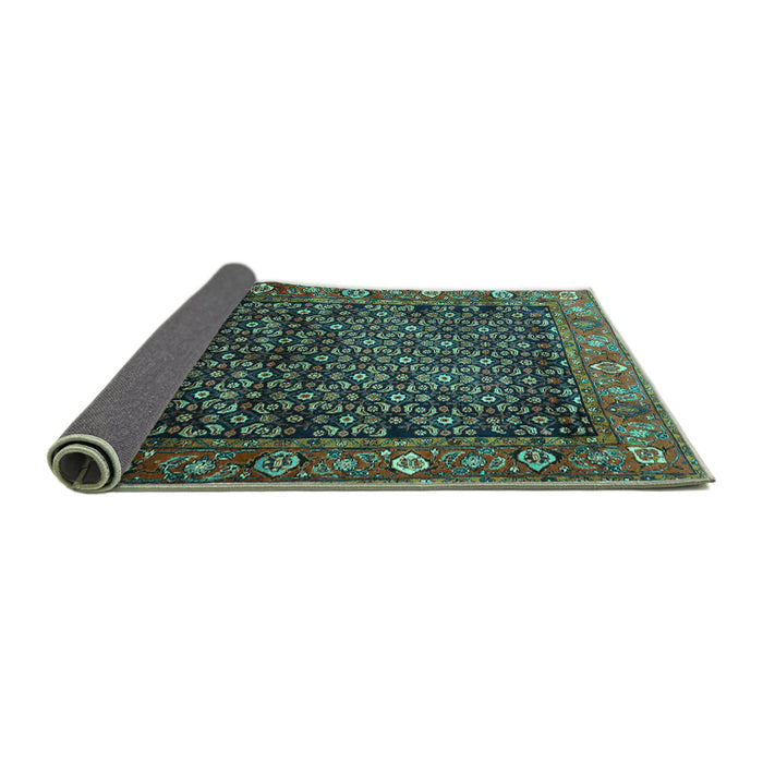 Sideview of Persian Turquoise Traditional Rug, tr4438turq