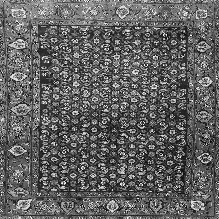 Round Machine Washable Persian Gray Traditional Rug, wshtr4438gry