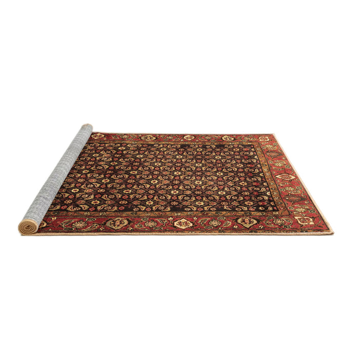 Sideview of Machine Washable Persian Brown Traditional Rug, wshtr4438brn