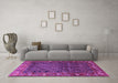 Machine Washable Persian Purple Traditional Area Rugs in a Living Room, wshtr4438pur