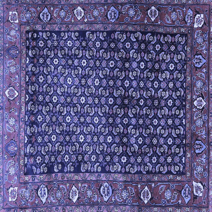 Square Machine Washable Persian Blue Traditional Rug, wshtr4438blu