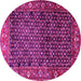 Round Persian Pink Traditional Rug, tr4438pnk