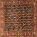 Square Machine Washable Persian Brown Traditional Rug, wshtr4438brn