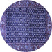 Round Persian Blue Traditional Rug, tr4438blu