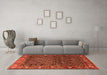 Machine Washable Persian Orange Traditional Area Rugs in a Living Room, wshtr4438org