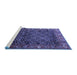 Sideview of Machine Washable Persian Blue Traditional Rug, wshtr4438blu