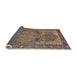 Sideview of Traditional Dark Brown Persian Rug, tr4439