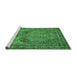 Sideview of Machine Washable Persian Emerald Green Traditional Area Rugs, wshtr4439emgrn