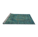 Sideview of Machine Washable Persian Light Blue Traditional Rug, wshtr4439lblu