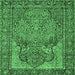 Square Persian Emerald Green Traditional Rug, tr4439emgrn