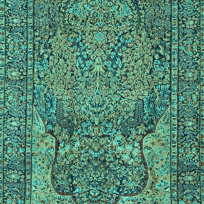 Machine Washable Persian Turquoise Traditional Area Rugs, wshtr4439turq