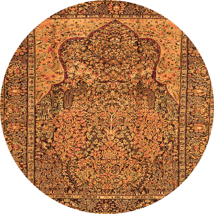 Machine Washable Persian Orange Traditional Area Rugs, wshtr4439org
