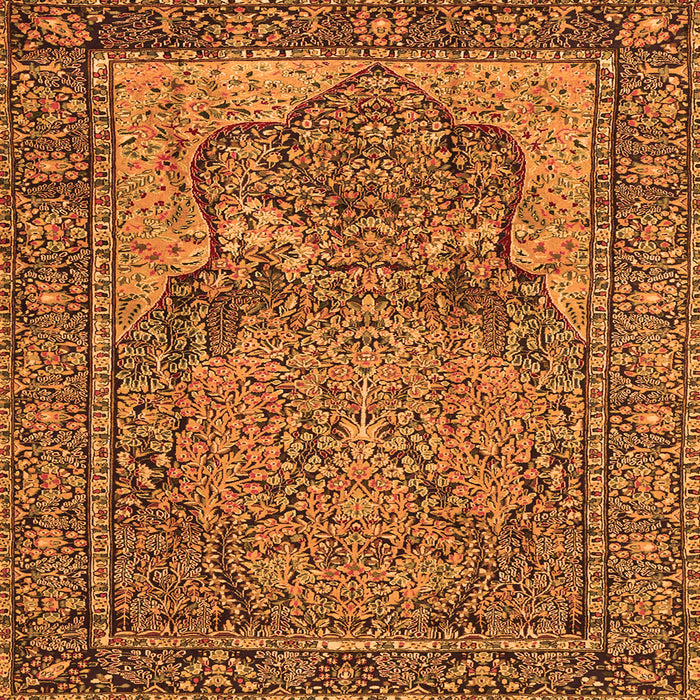 Serging Thickness of Persian Orange Traditional Rug, tr4439org