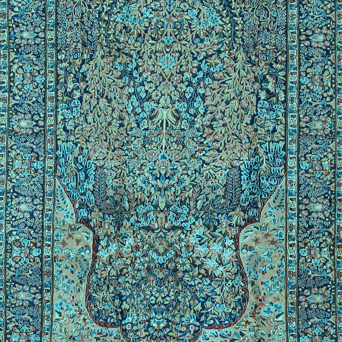 Machine Washable Persian Light Blue Traditional Rug, wshtr4439lblu