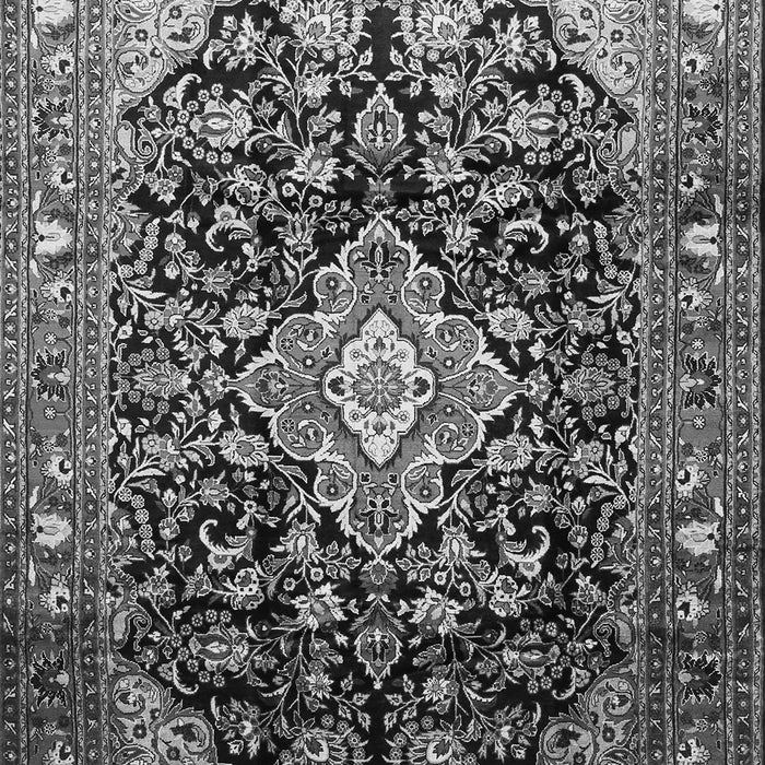 Serging Thickness of Machine Washable Medallion Gray Traditional Rug, wshtr443gry