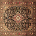 Square Medallion Brown Traditional Rug, tr443brn