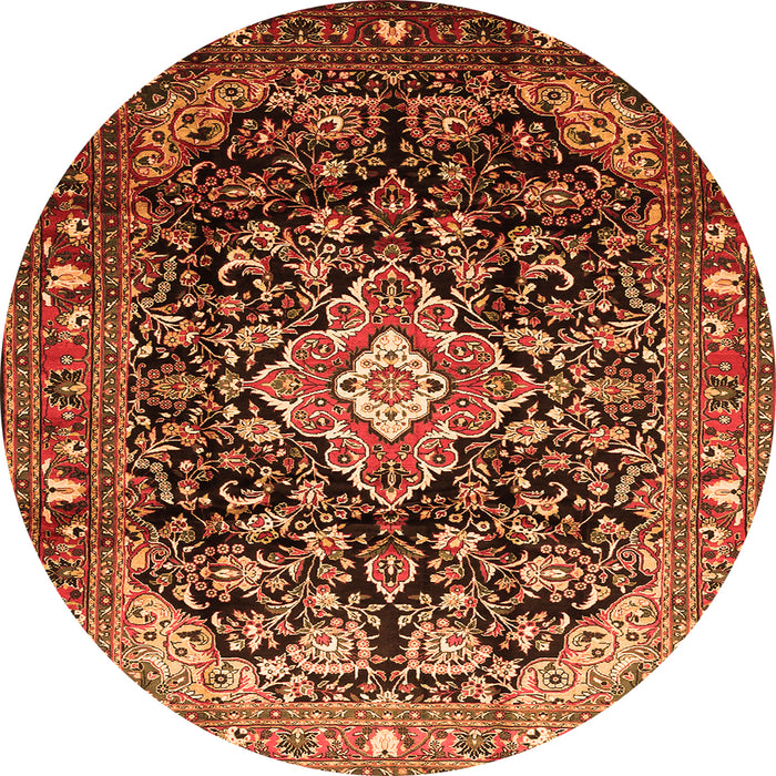 Machine Washable Medallion Orange Traditional Area Rugs, wshtr443org