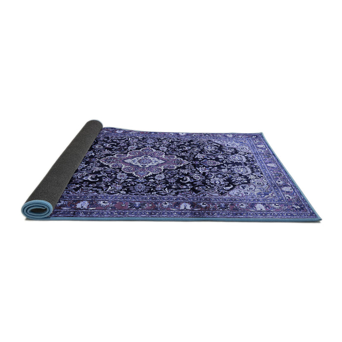 Sideview of Medallion Blue Traditional Rug, tr443blu