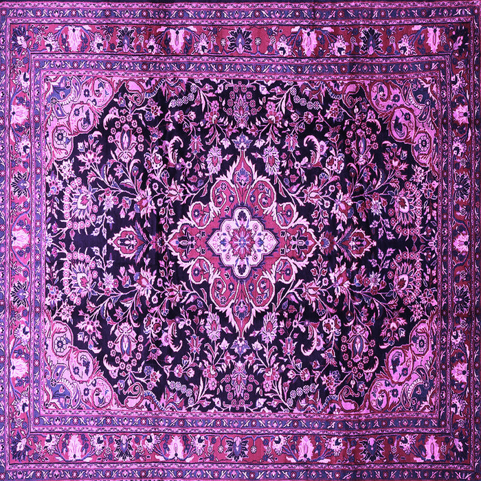 Square Medallion Purple Traditional Rug, tr443pur