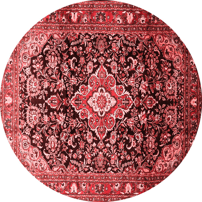 Machine Washable Medallion Red Traditional Rug, wshtr443red