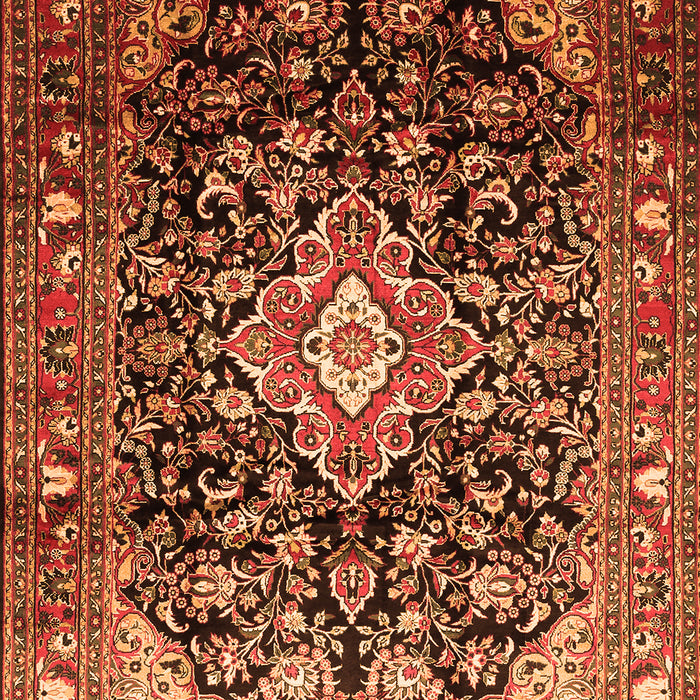 Medallion Orange Traditional Rug, tr443org