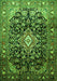 Serging Thickness of Machine Washable Medallion Green Traditional Area Rugs, wshtr443grn