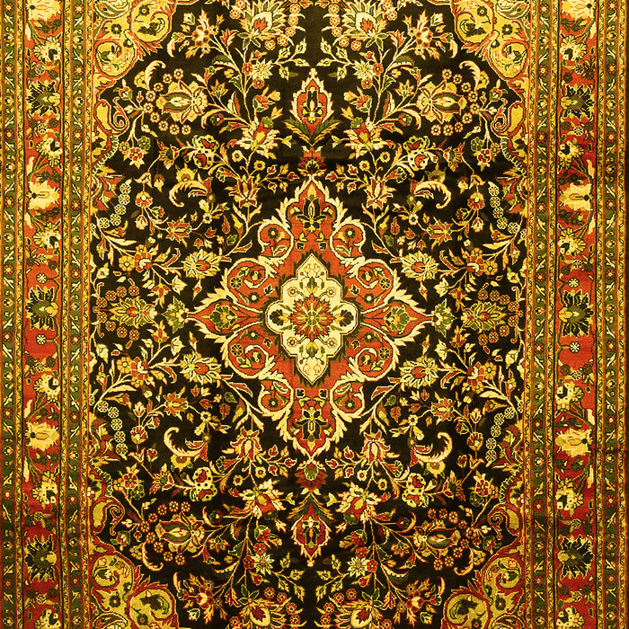 Medallion Yellow Traditional Rug, tr443yw