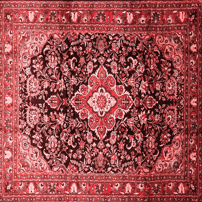 Machine Washable Medallion Red Traditional Rug, wshtr443red