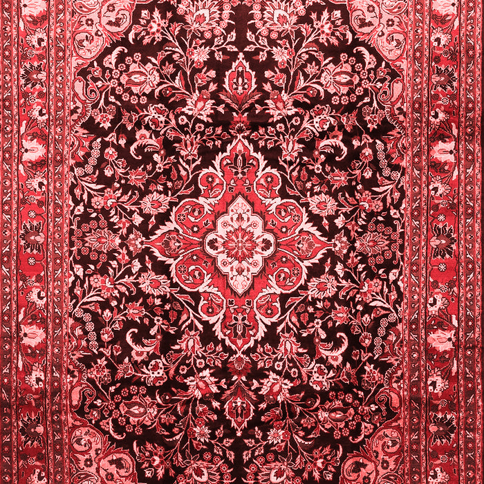 Machine Washable Medallion Red Traditional Rug, wshtr443red