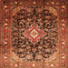 Serging Thickness of Medallion Orange Traditional Rug, tr443org