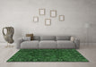 Machine Washable Persian Emerald Green Traditional Area Rugs in a Living Room,, wshtr4440emgrn