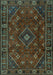 Machine Washable Persian Turquoise Traditional Area Rugs, wshtr4440turq