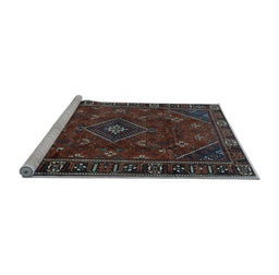Sideview of Machine Washable Persian Light Blue Traditional Rug, wshtr4440lblu