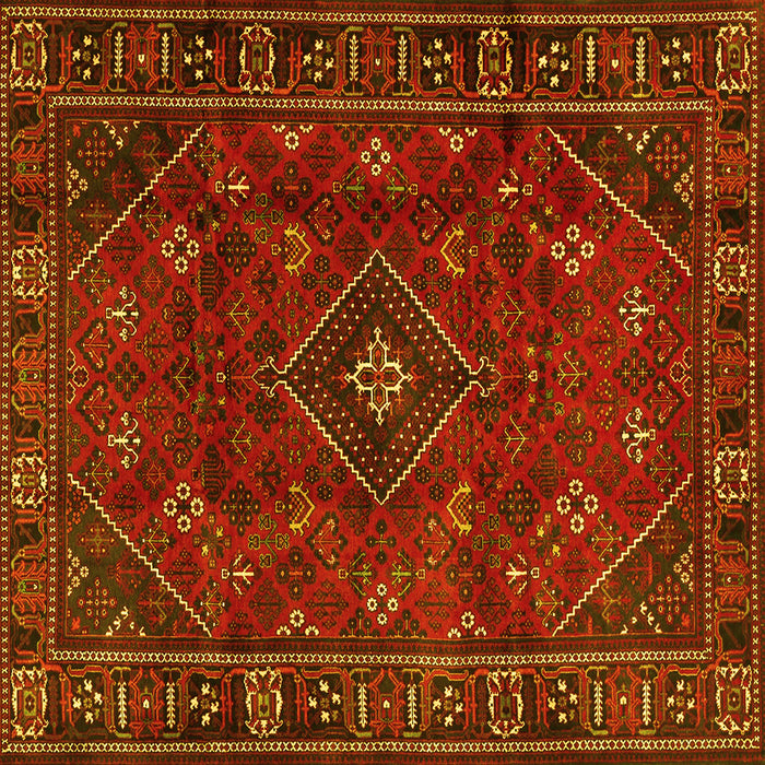 Square Persian Yellow Traditional Rug, tr4440yw