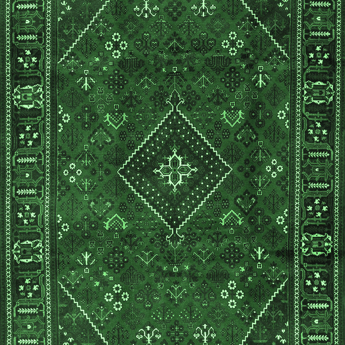 Machine Washable Persian Emerald Green Traditional Area Rugs, wshtr4440emgrn
