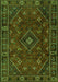 Serging Thickness of Machine Washable Persian Green Traditional Area Rugs, wshtr4440grn