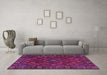 Machine Washable Persian Purple Traditional Area Rugs in a Living Room, wshtr4440pur