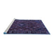 Sideview of Machine Washable Persian Blue Traditional Rug, wshtr4440blu