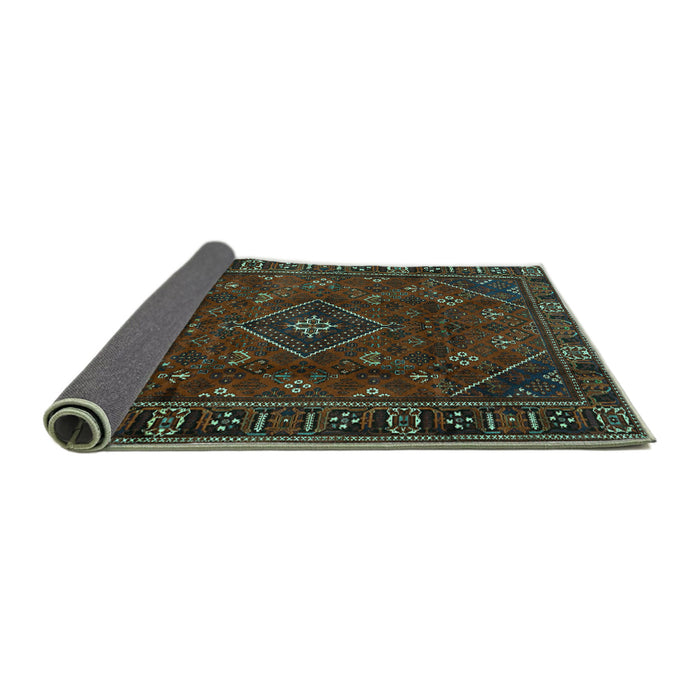 Sideview of Persian Turquoise Traditional Rug, tr4440turq