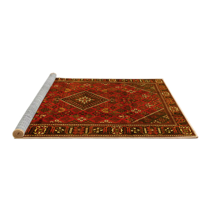 Sideview of Machine Washable Persian Yellow Traditional Rug, wshtr4440yw