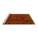 Sideview of Machine Washable Persian Yellow Traditional Rug, wshtr4440yw